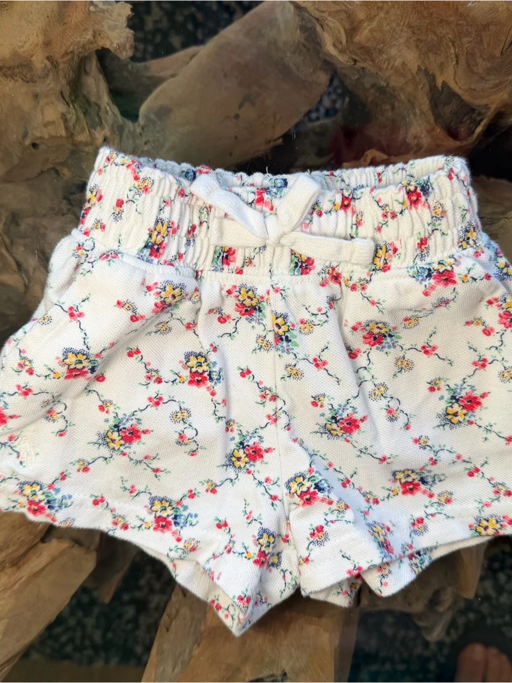 Ralph Lauren Girls' White Floral Polo Dress Set with Pink & Yellow Blooms